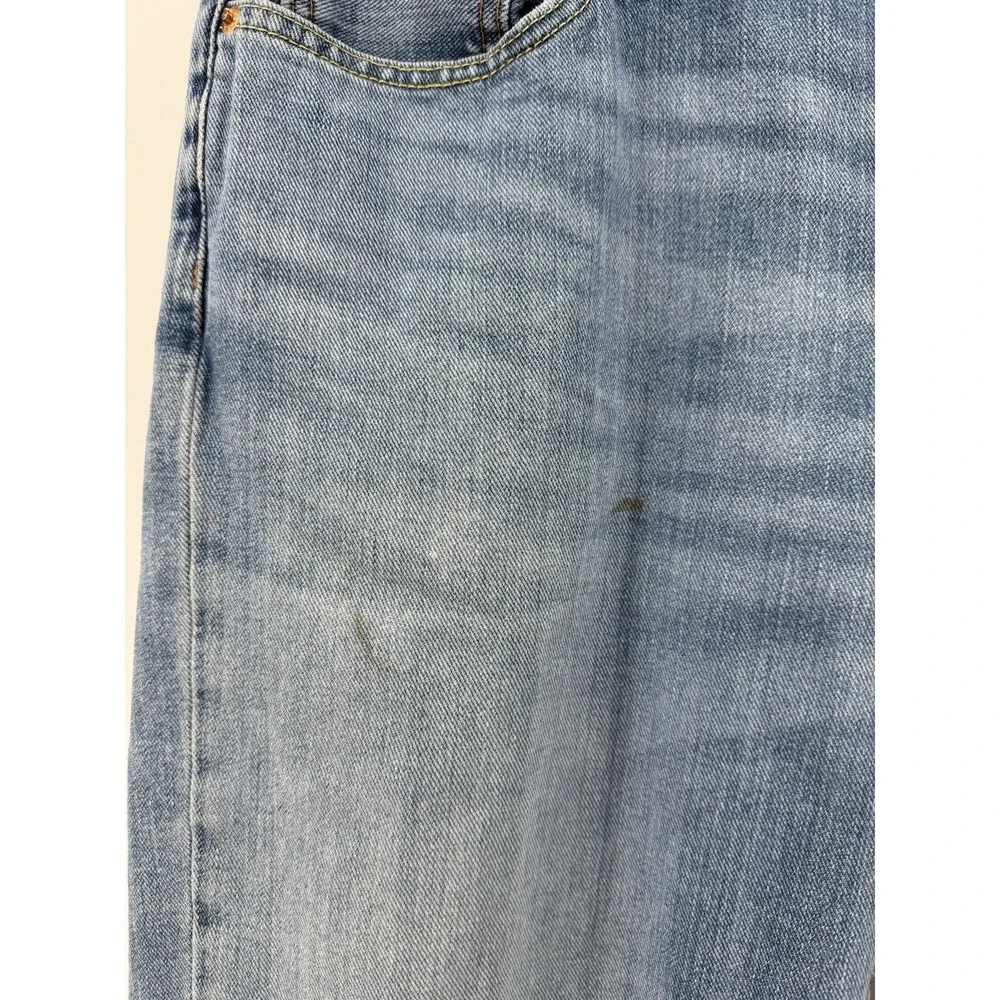 Levi's 514 Size 40x32 Blue Denim Jeans‎ Regular Straight Leg Distressed Red Tab